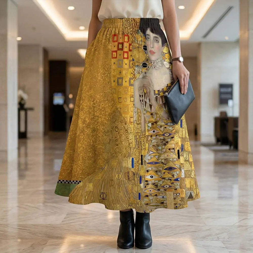 Art-inspired skirts with famous painting prints