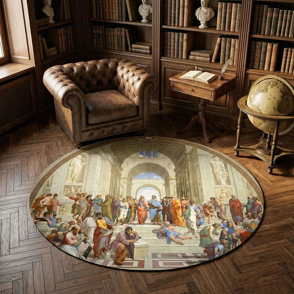 Art rugs and floor mats in a modern living room