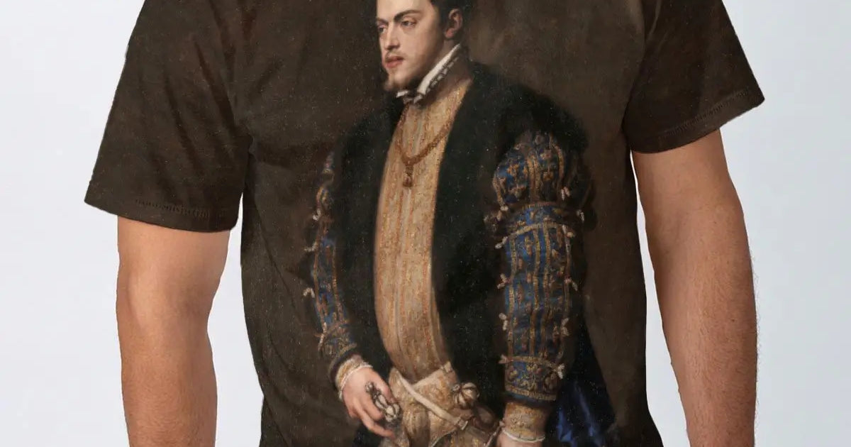【完売品】 スペイン代表Tシャツ XLサイズ スペイン王フェリペ2世の肖像 Tシャツ｜190 g/m²・サイズXS〜5XL
