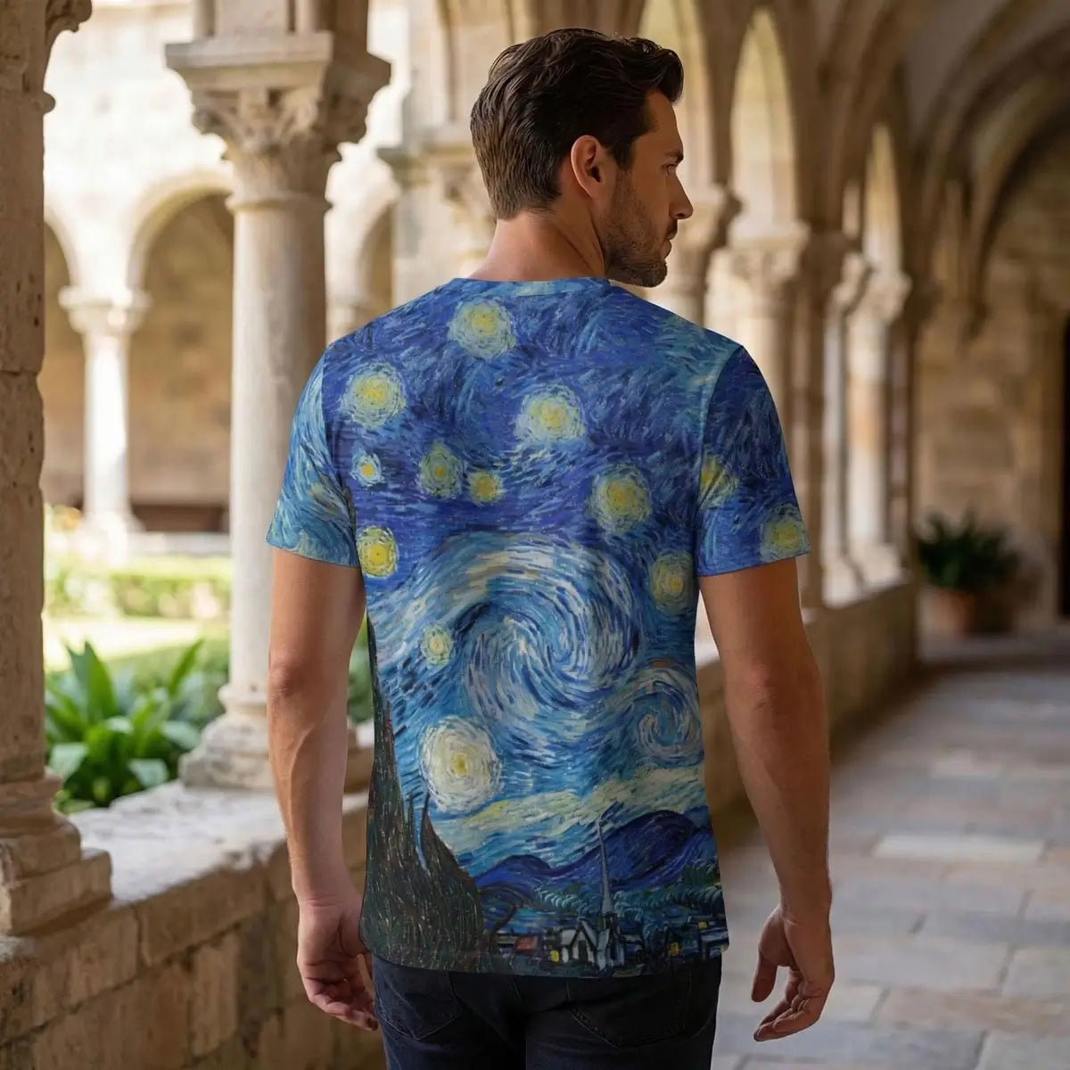 90s USA製 Gogh ゴッホ 星月夜 アートTシャツ シングル ©︎1994 90s
