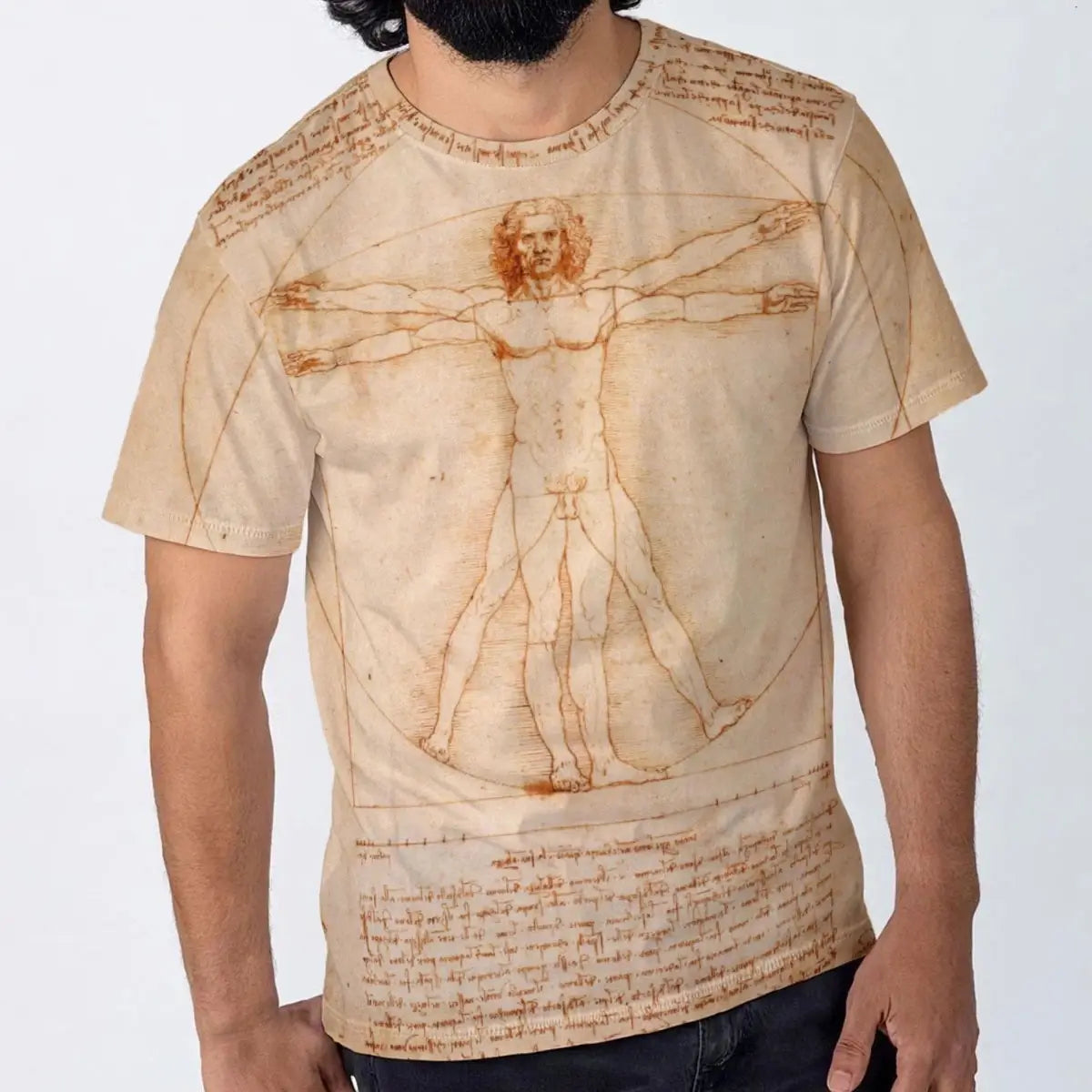 Vitruvian Man Da Vinci Cotton T-Shirt | XS-5XL