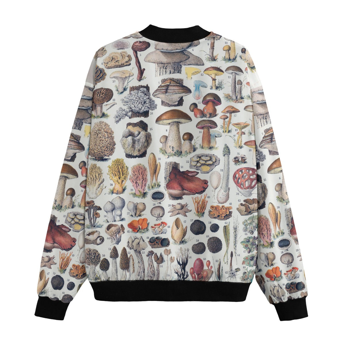 キノコ図鑑ジャケット｜ポケット付き｜XS〜5XL｜ボタニカル柄