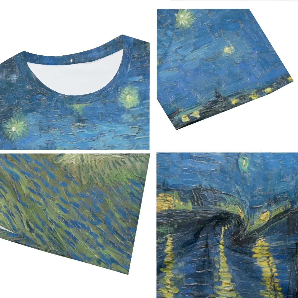 ゴッホ ローヌ川の星月夜 コットンTシャツ