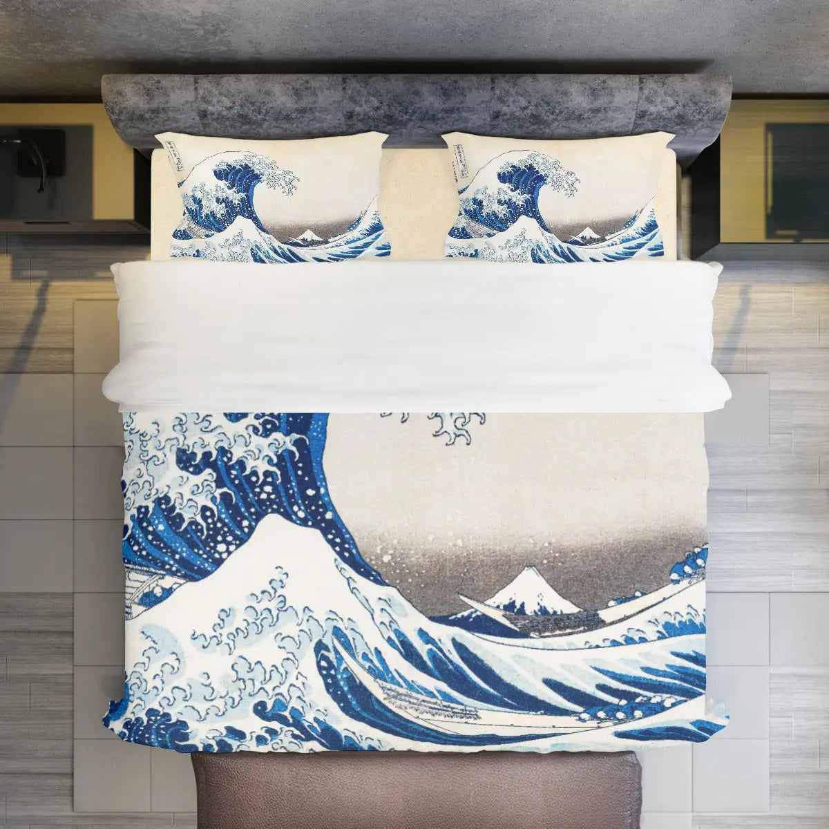 北斎 神奈川沖浪裏 掛け布団カバーセット｜日本の浮世絵 海洋アート寝具